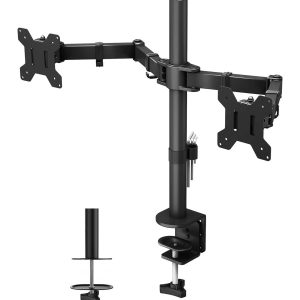 BONTEC Dual Monitor Arm Desk Mount, Adjustable for 13-27 Inch Screens