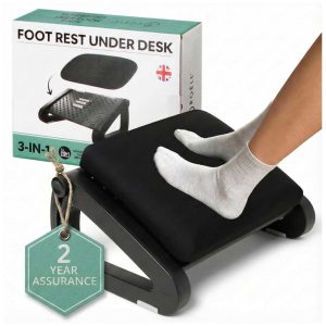Memory Foam Foot Rest Under Desk – Adjustable 3-in-1
